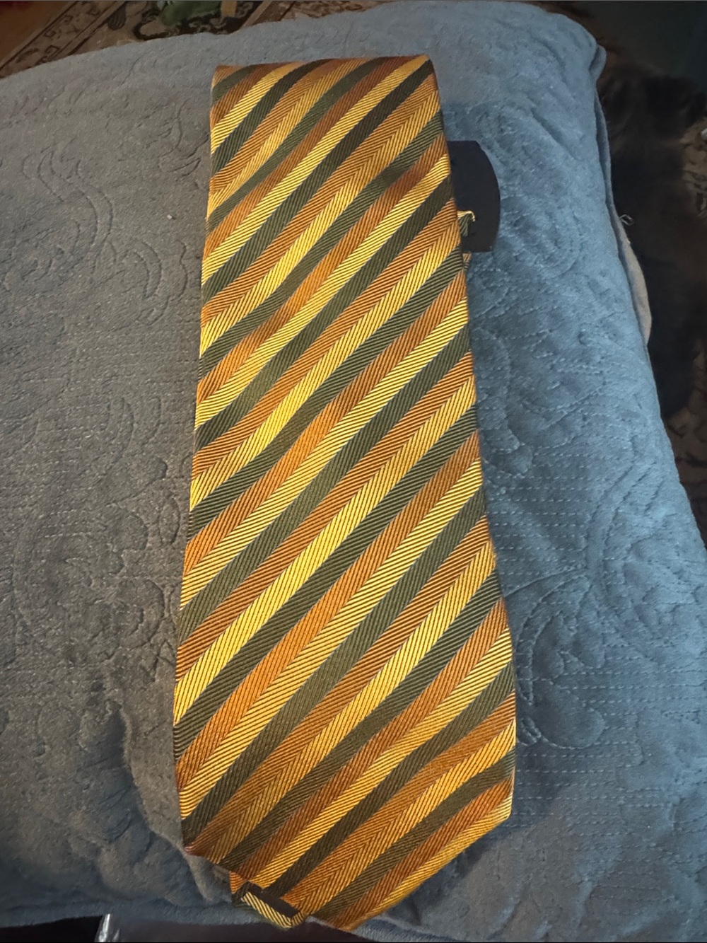 Kuhlman Men's Diagonal Stripe Tie in Brown, Gold & Green